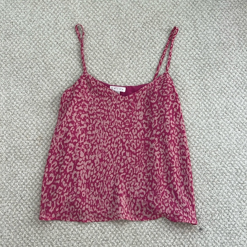 Leith pink and white cheetah tank top